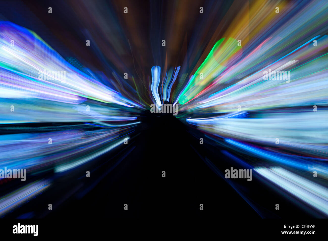 Sentieri di luce da slot machines nel casino,las vegas,usa Foto Stock
