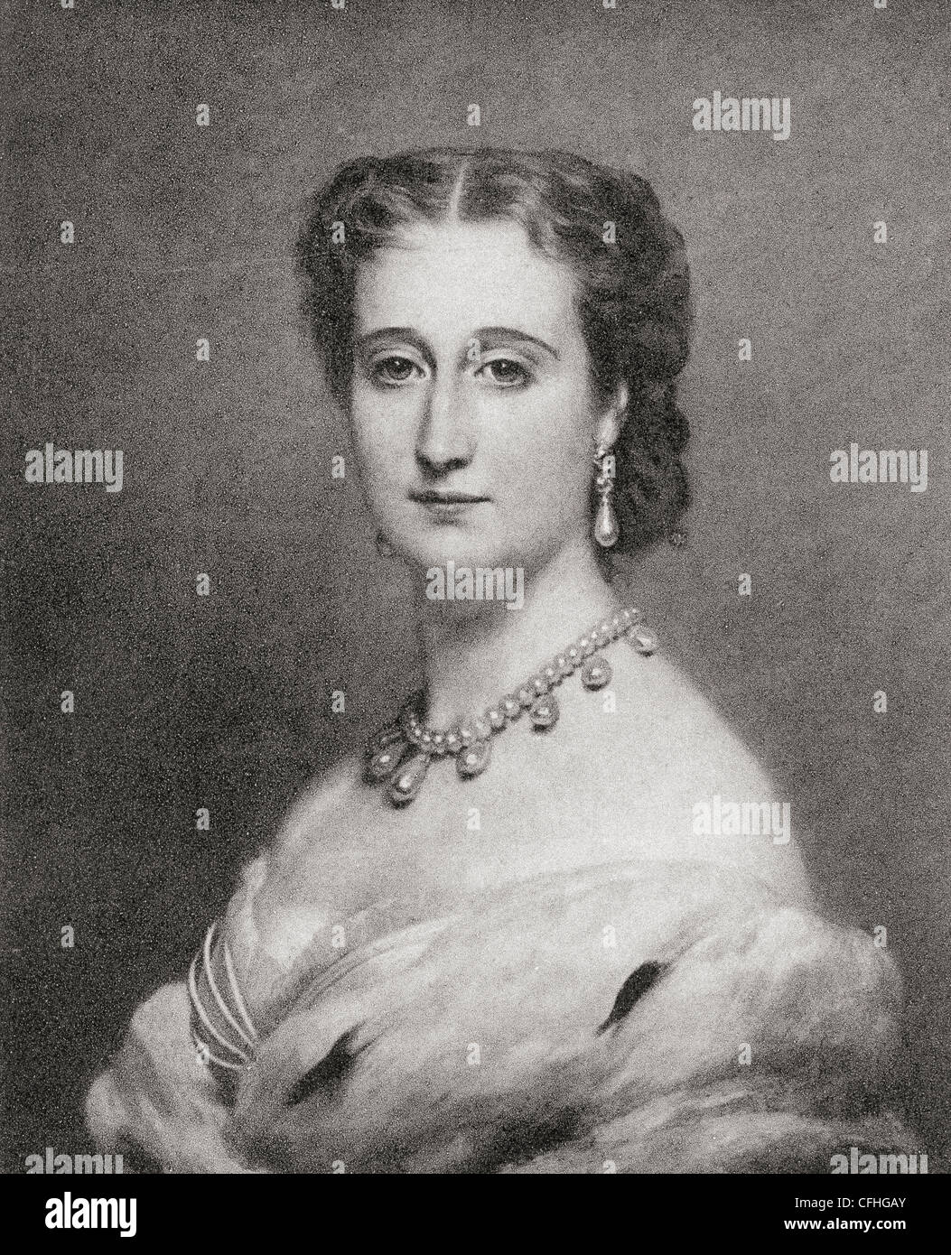 Doña María Eugenia Ignazia Augustina de Palafox-Portocarrero de Guzmán y Kirkpatrick, 1826 - 1920. Foto Stock