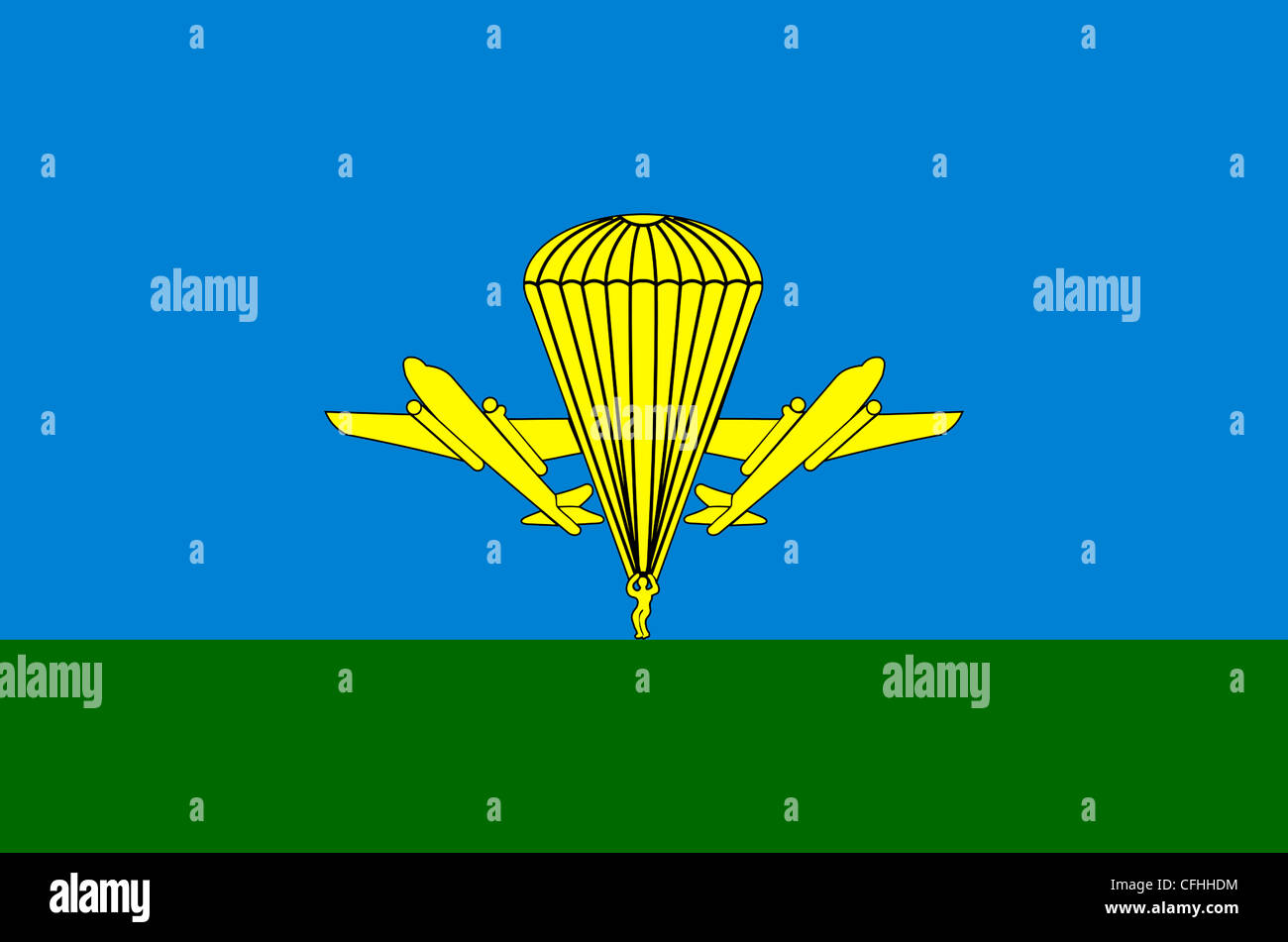 Bandiera delle truppe aviotrasportate della Federazione delle forze della difesa. Foto Stock
