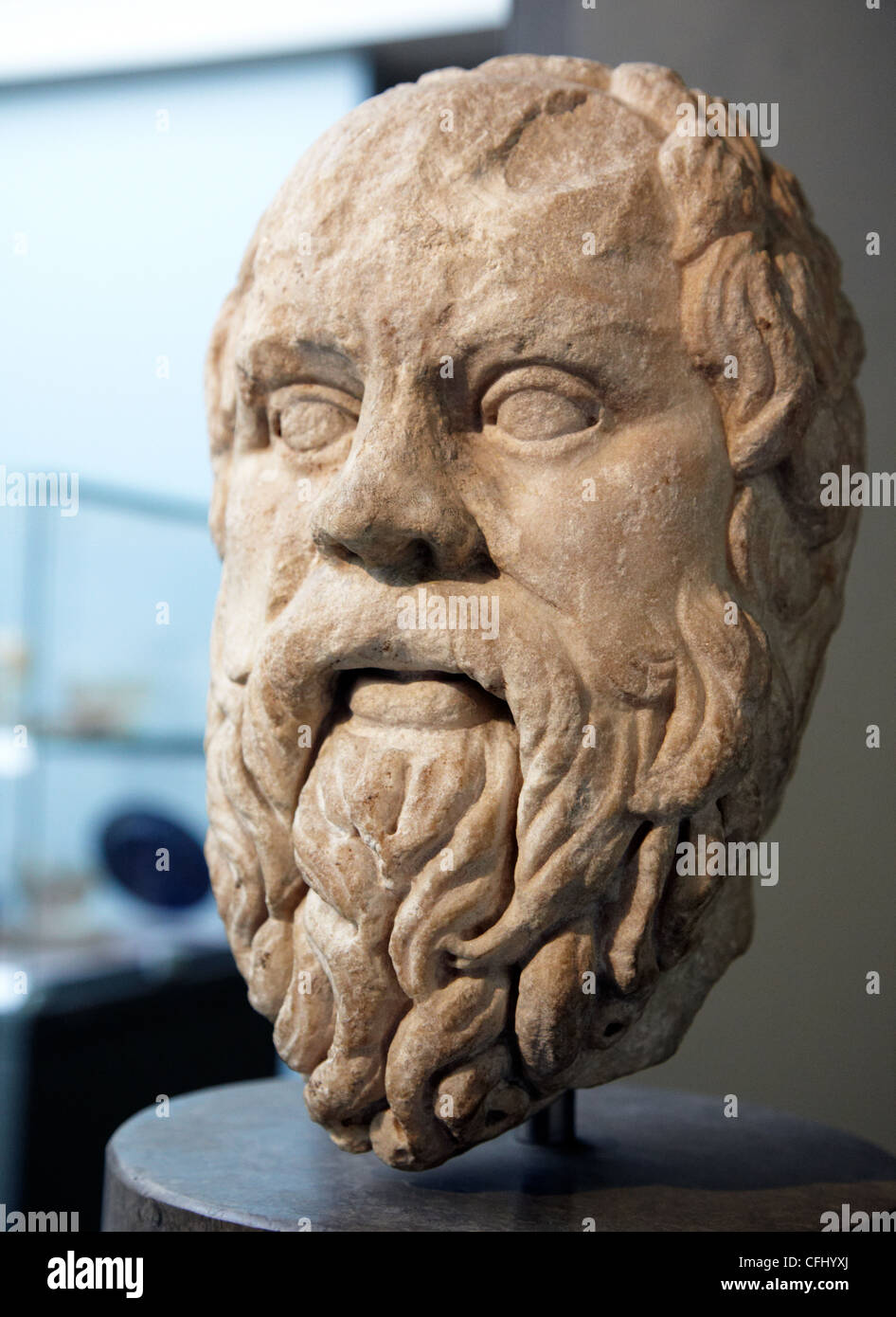 Busto in marmo di Socrate Il British Museum London REGNO UNITO Foto Stock