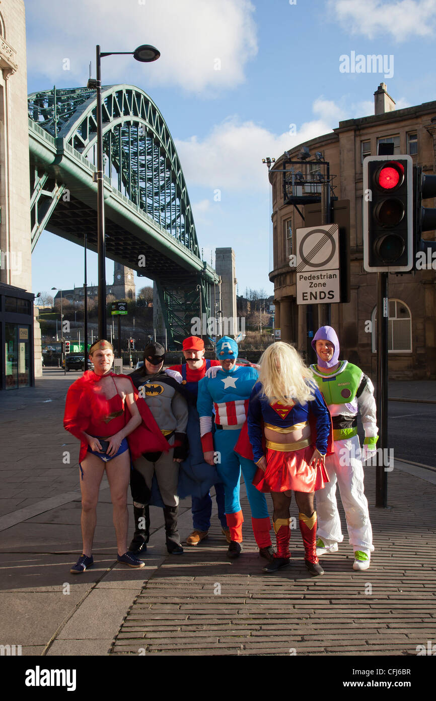 Stag night out Newcastle upon Tyne Foto Stock