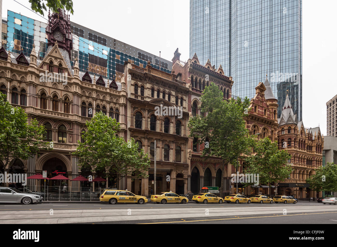 Il Olderfleet edifici, Collins Street, Melbourne, Australia Foto Stock