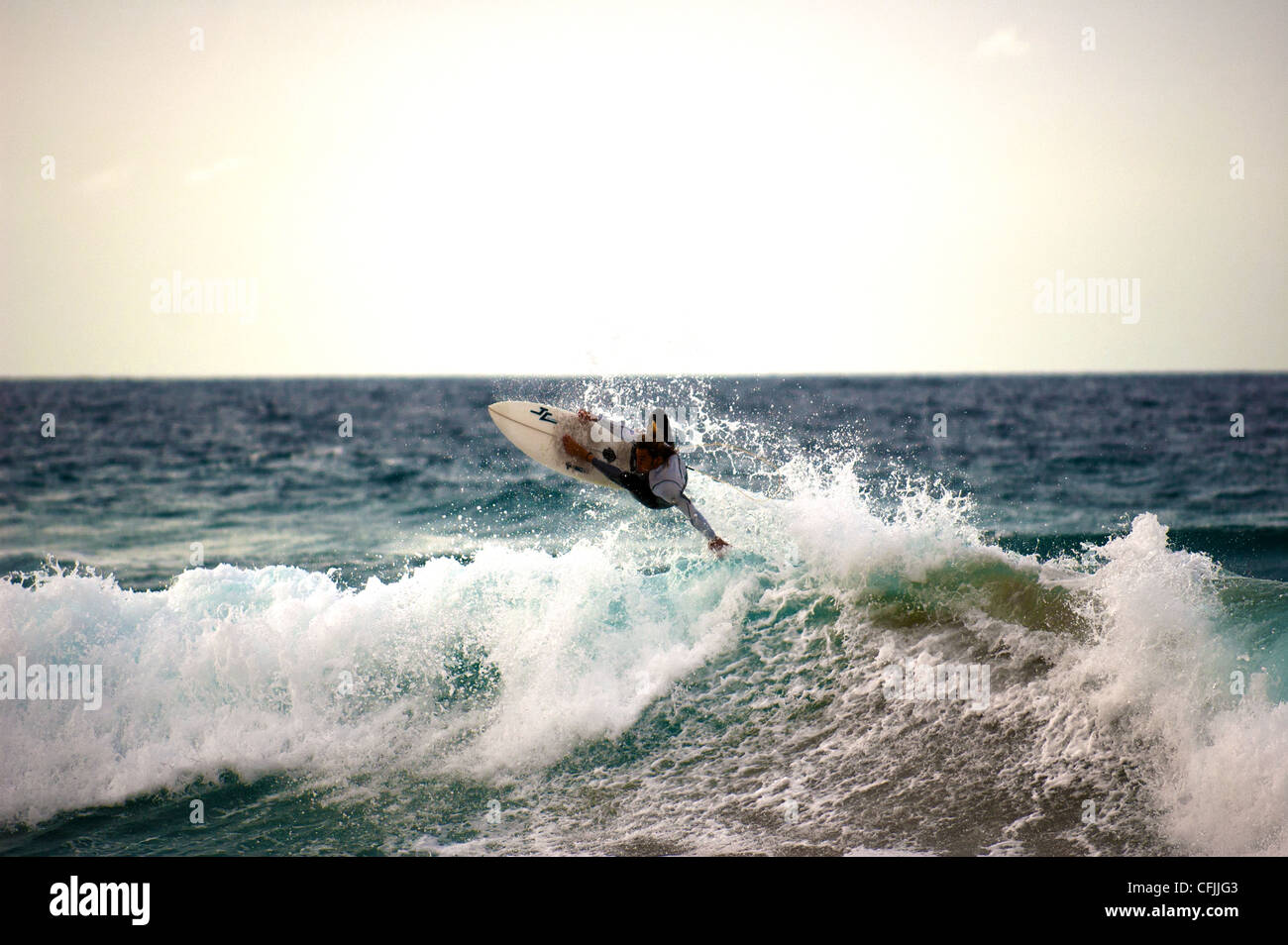 Surf e salto in Fuerteventura Foto Stock