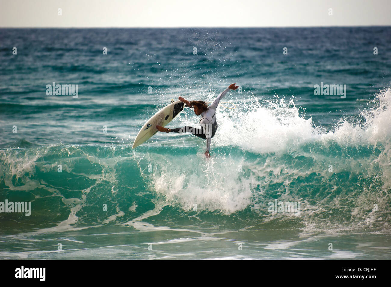 Surf a Fuerteventura, Spagna Foto Stock