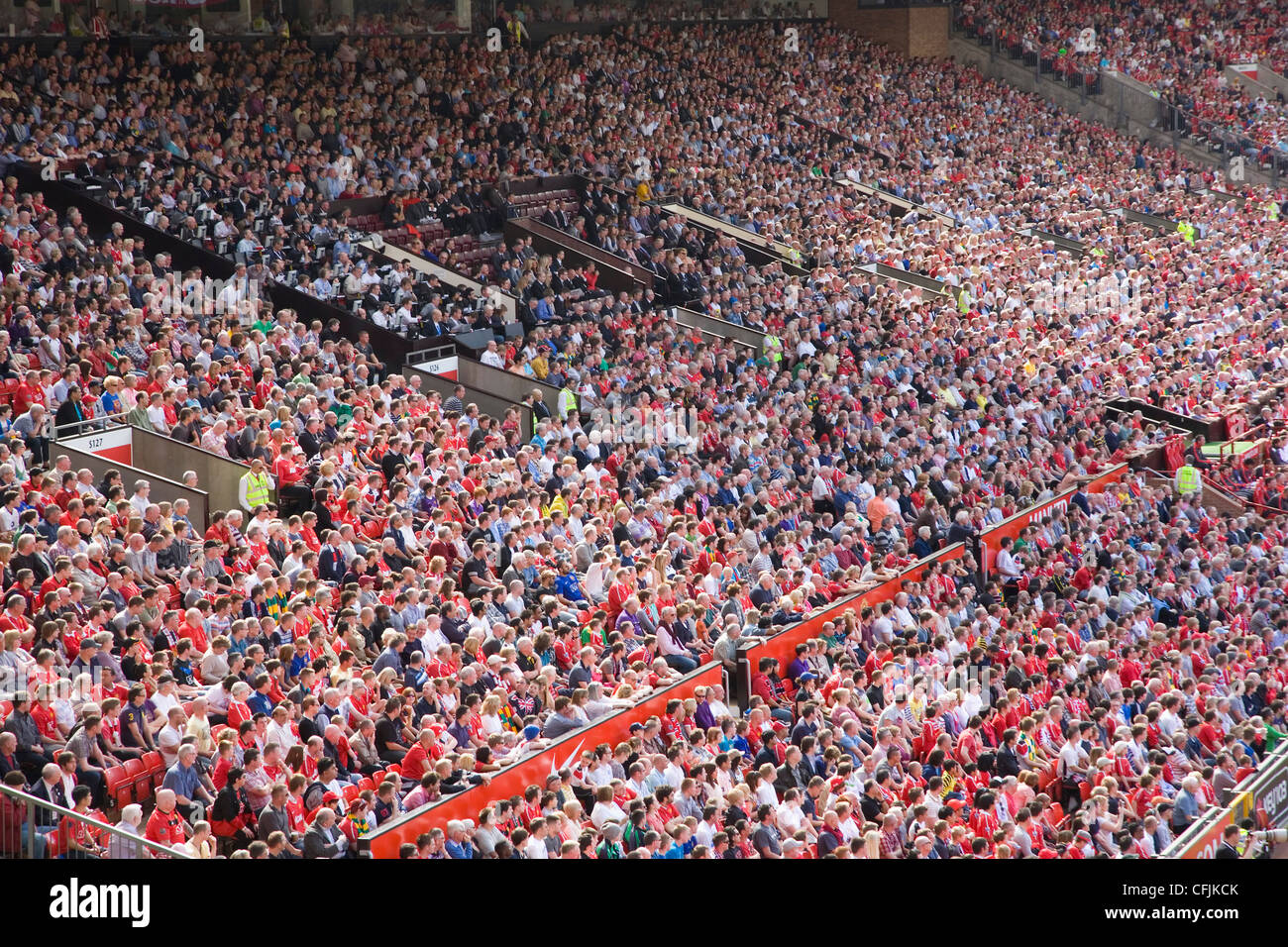 Folle a Premiership Inglese football match, Manchester, Inghilterra, Regno Unito, Europa Foto Stock