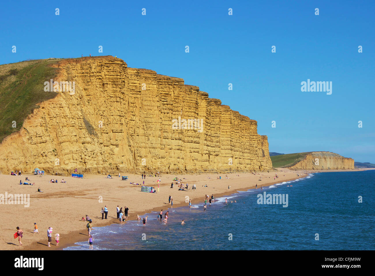 East Cliff, West Bay, Dorset, Jurassic Coast, Sito Patrimonio Mondiale dell'UNESCO, England, Regno Unito, Europa Foto Stock