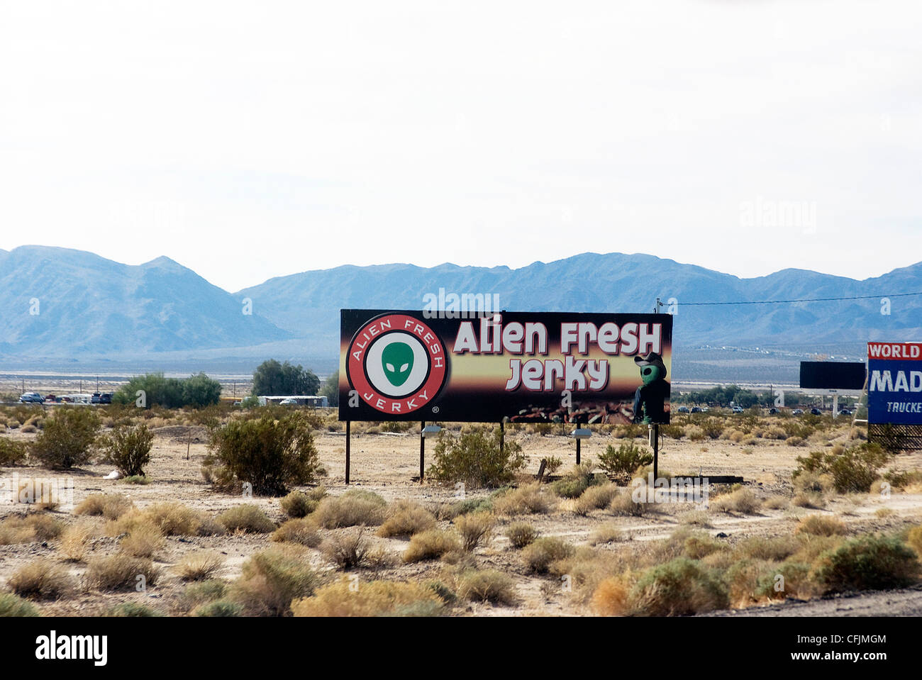 Alien fresco a scatti, in prossimità della zona 51, Baker, California, Stati Uniti d'America, America del Nord Foto Stock