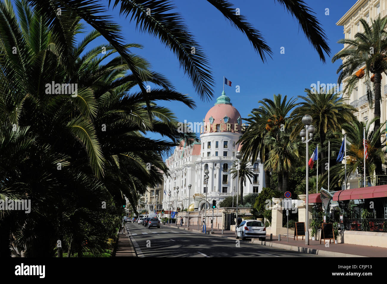 Alberghi fodera Promenade des Anglais, Nizza, Alpes Maritimes, Provenza, Cote d'Azur, Costa Azzurra, Francia, Europa Foto Stock