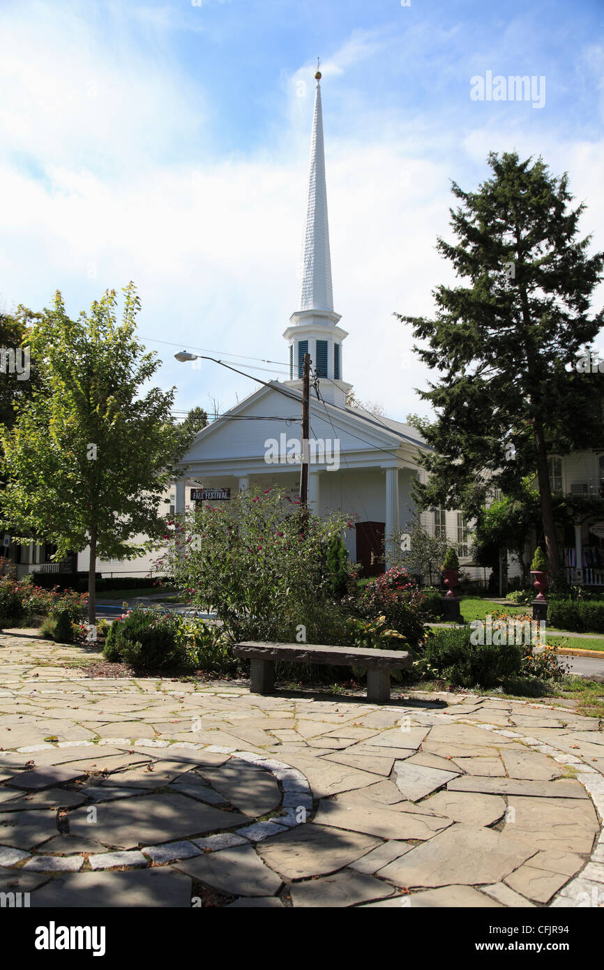 Town Square, Woodstock, nello Stato di New York, Stati Uniti d'America, America del Nord Foto Stock