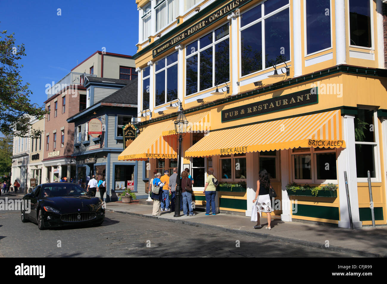 Thames Street, Newport, Rhode Island, New England, Stati Uniti d'America, America del Nord Foto Stock