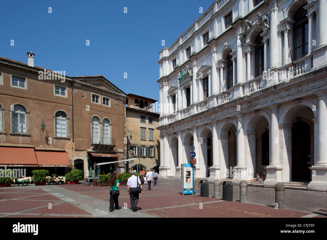 Piazza Vecchia, Bergamo, Lombardia, Italia, Europa Foto Stock