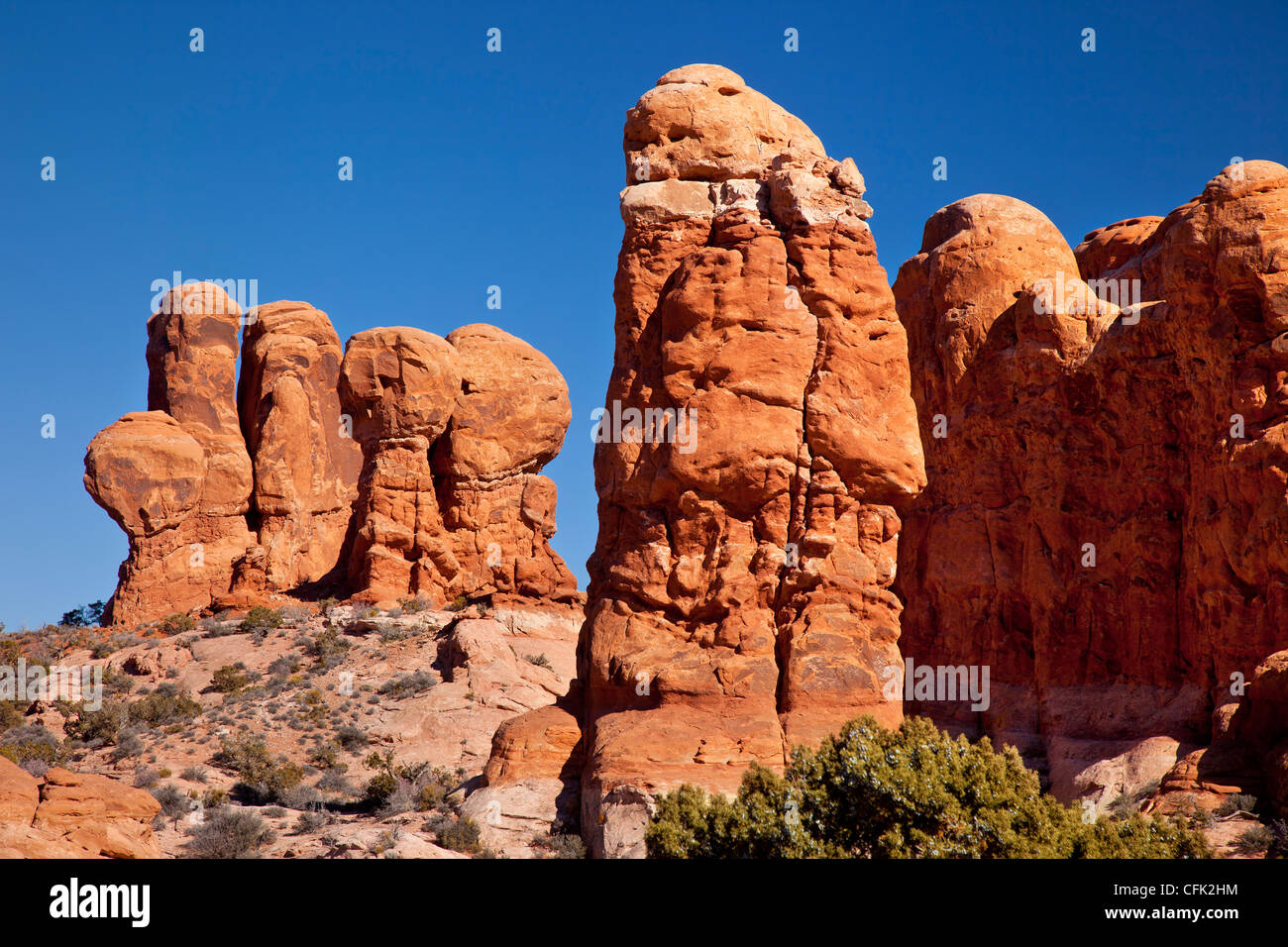 Giardino di Eden formazioni rocciose, Arches National Park, Moab Utah, Stati Uniti d'America Foto Stock