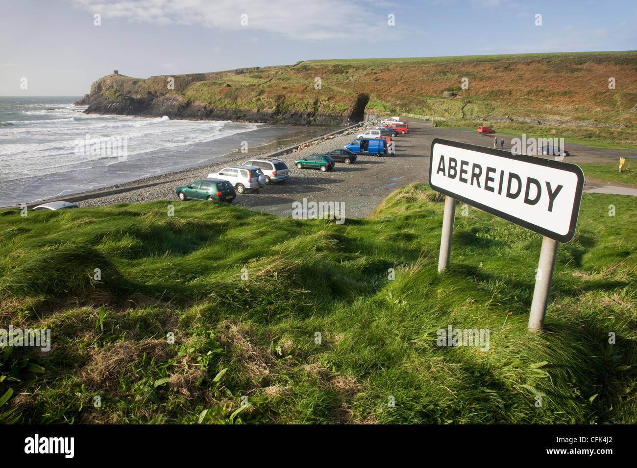 La spiaggia di Abereiddy in Pembrokeshire, Galles Foto Stock