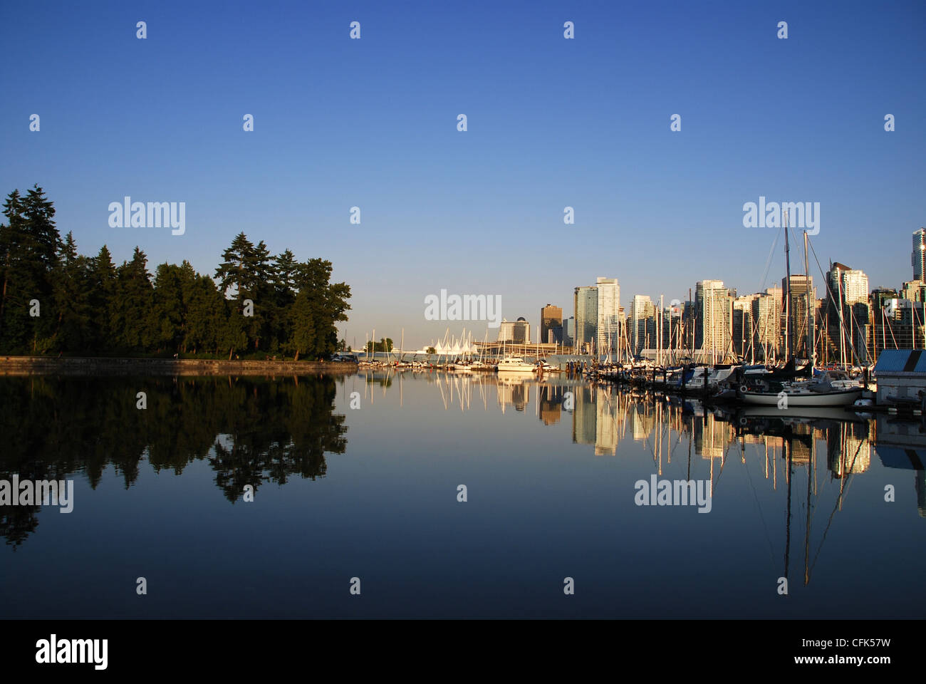 Vista del centro cittadino di Vancouver, Canada Foto Stock
