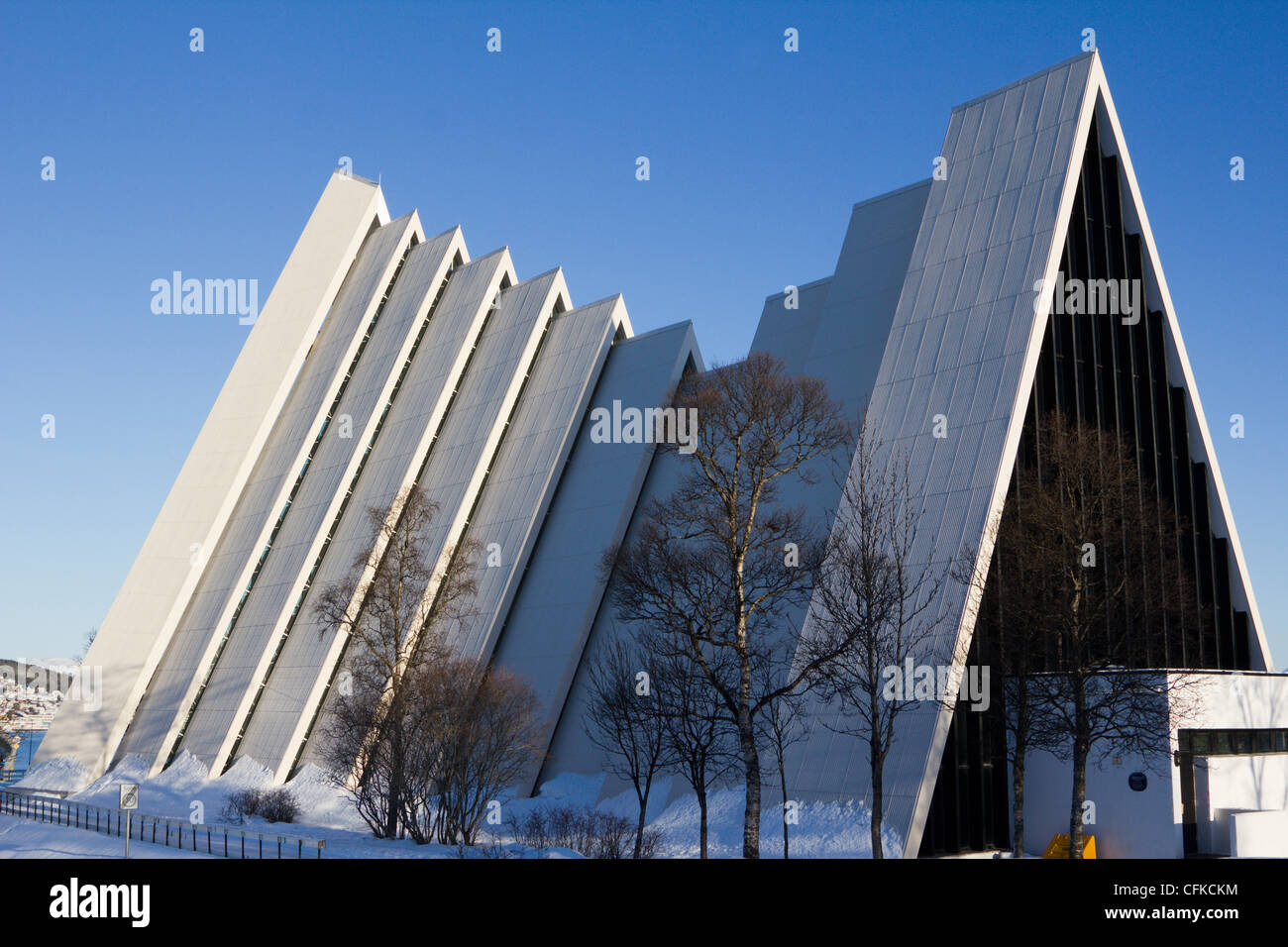 Il Tromsdalen chiesa (Tromsdalen Kirke), noto anche come la Cattedrale Artica Tromso Norvegia troms Foto Stock