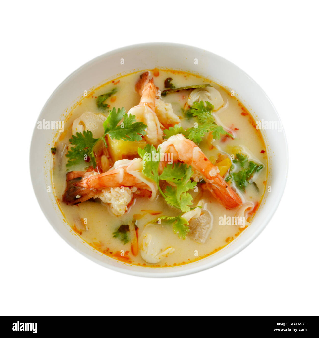 Tom Yum Goong è piccante Zuppa di gamberetti ,preferito il cibo tailandese Foto Stock