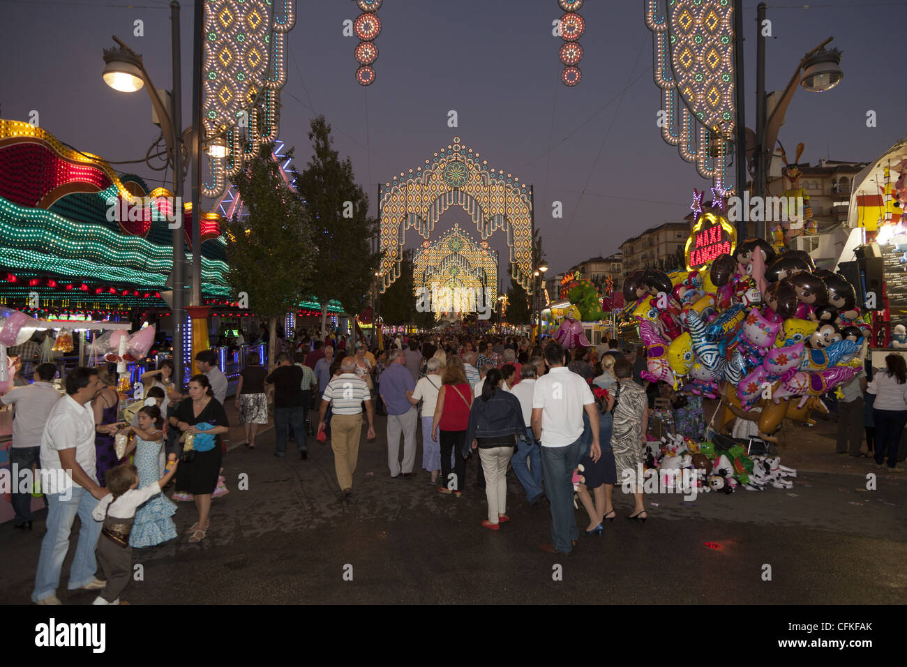 Serata a Fuengirola Fair Andalusia Spagna Foto Stock