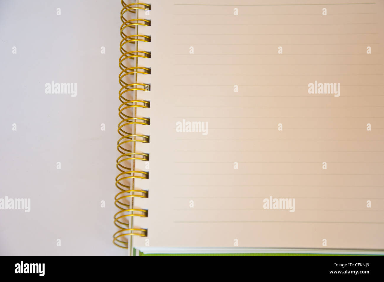 Vecchio notebook in bianco su sfondo bianco Foto Stock