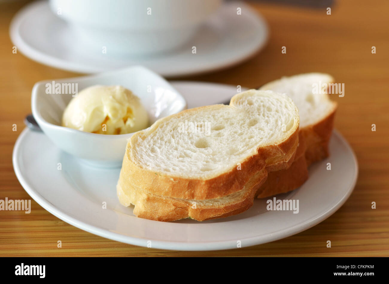 Fetta di pane e delizioso formaggio Foto Stock
