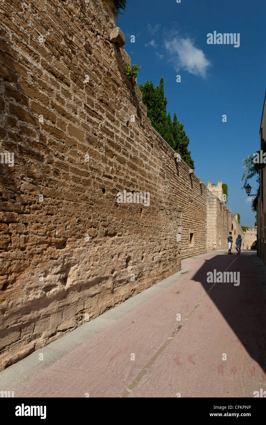 Il muro della città di Alcudia, Maiorca, SPAGNA Foto Stock