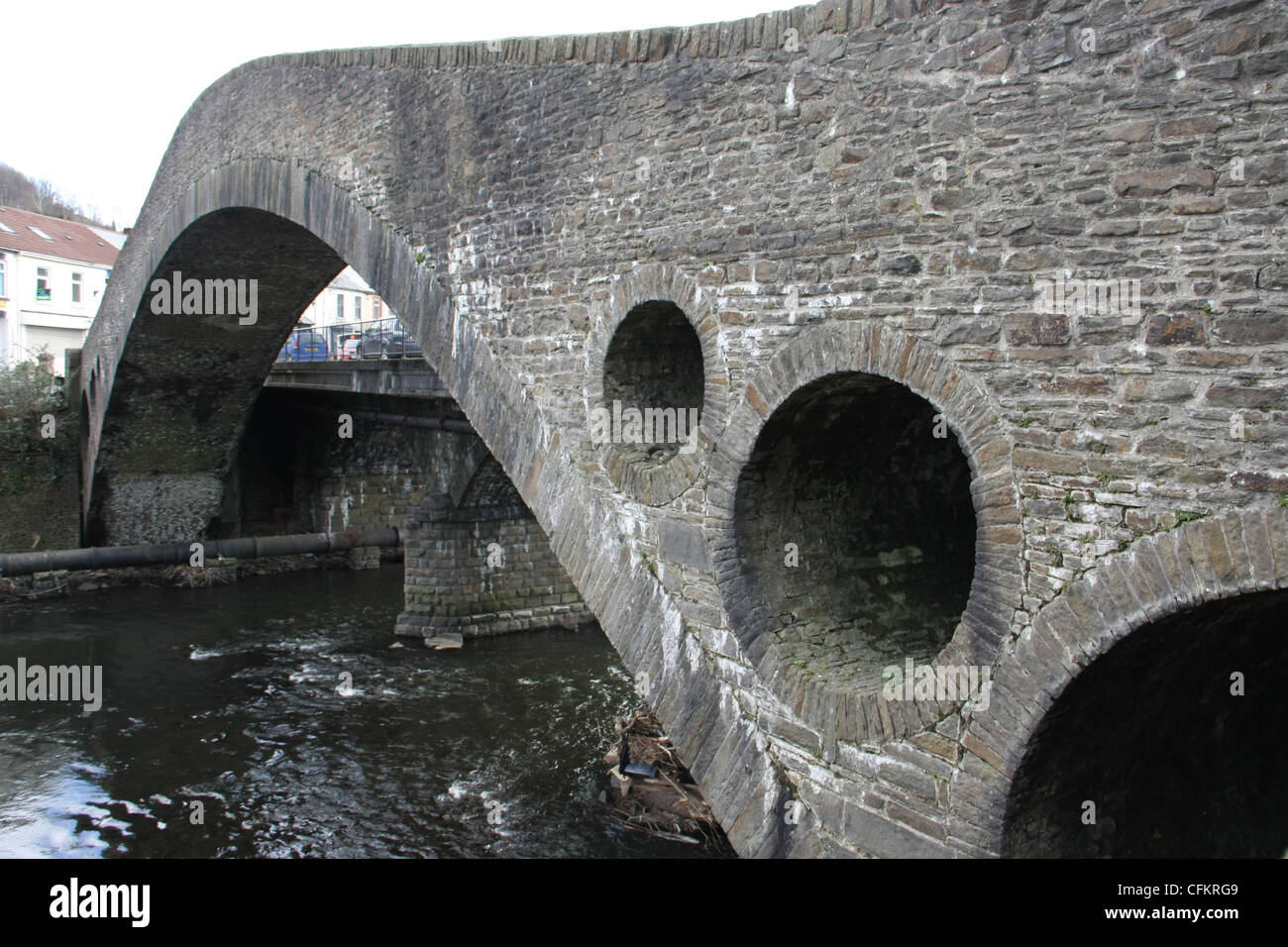 Vecchio ponte di Pontrypridd, Galles del Sud Foto Stock