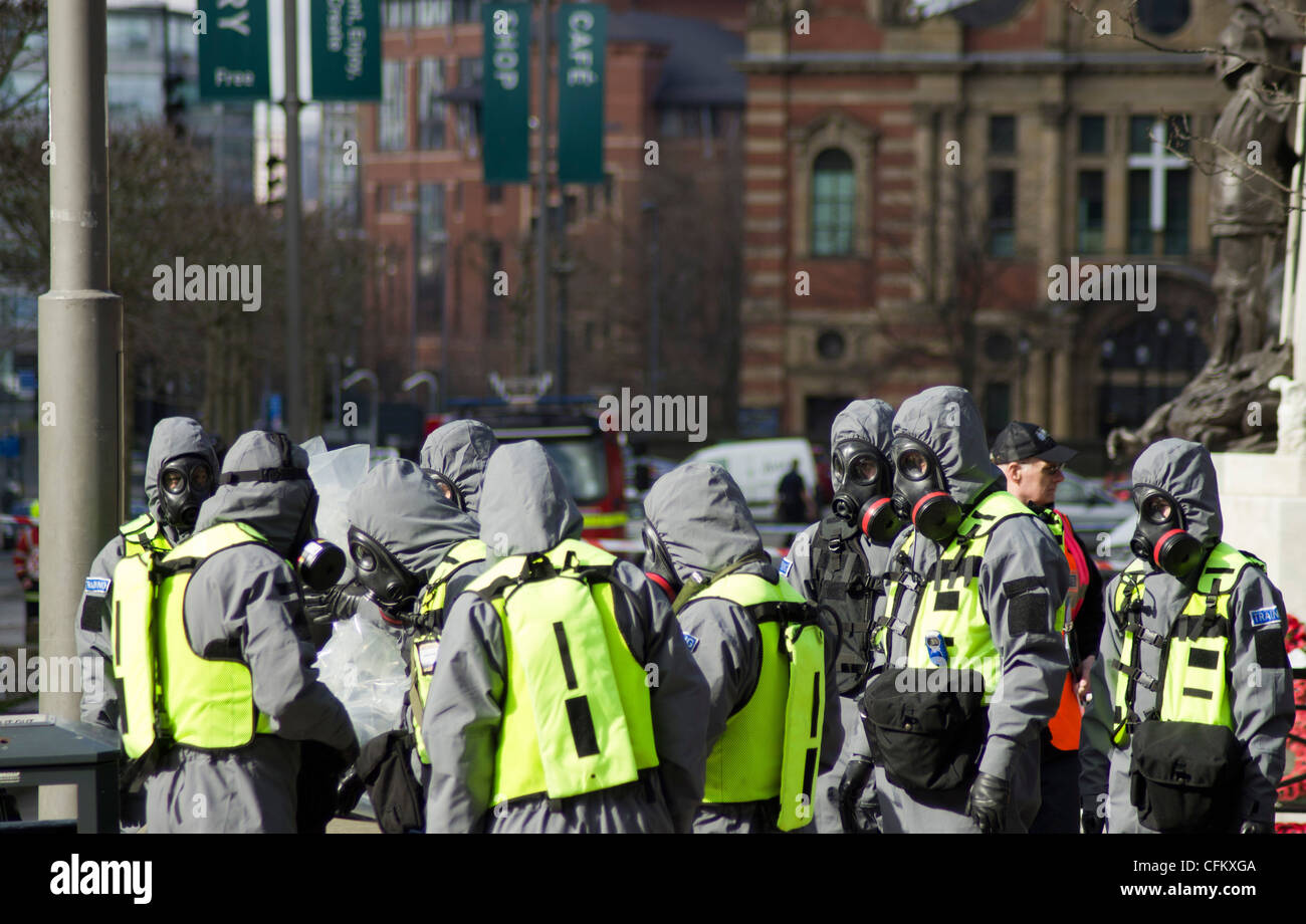 Disaster esercitazione in Leeds City Centre Foto Stock