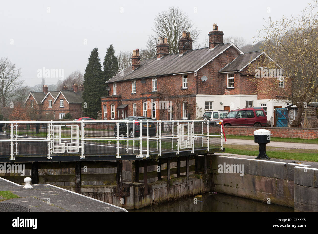 Serrature Saltersford, Fiume Weaver, Cheshire Foto Stock