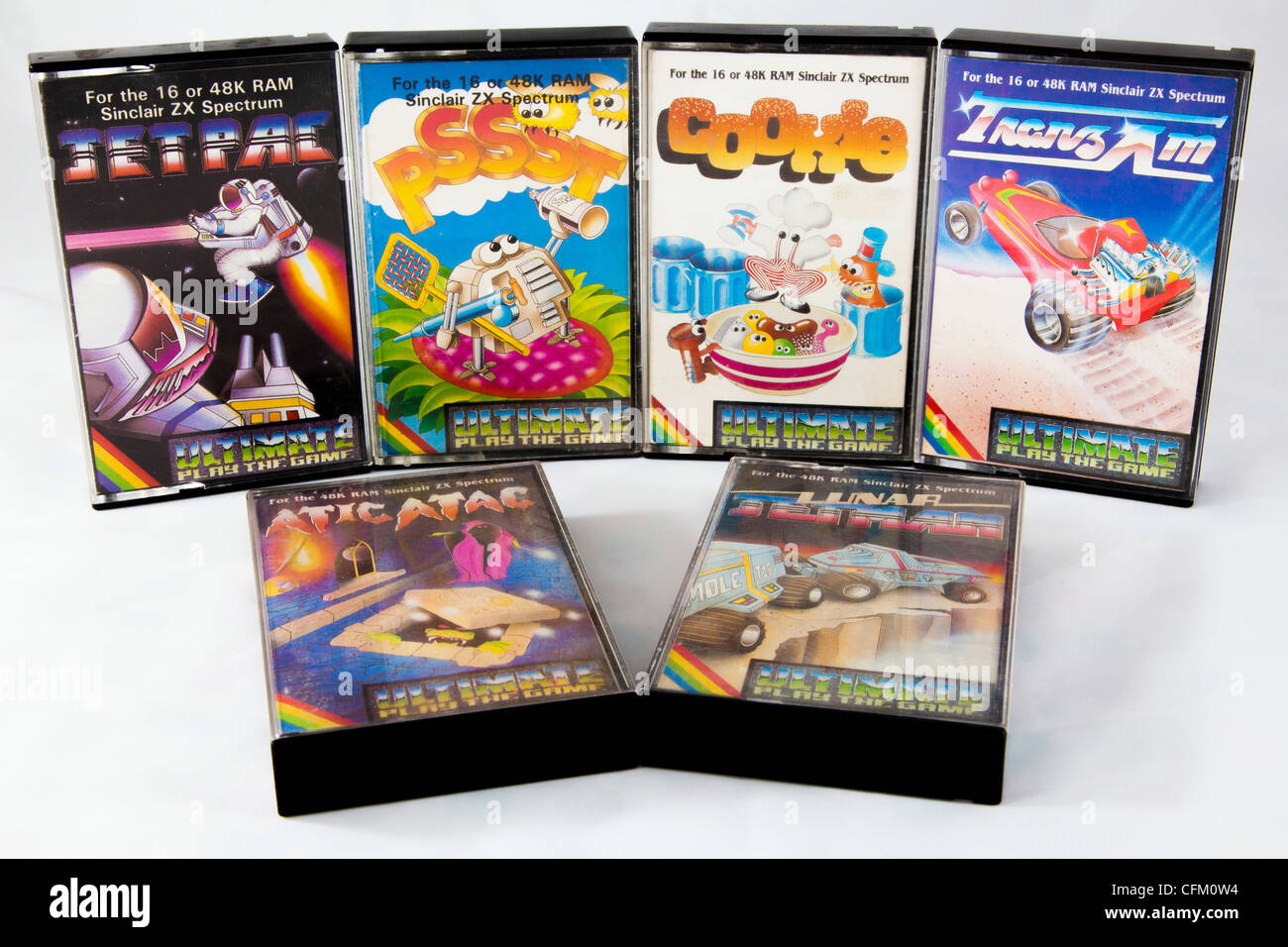 Sinclair Spectrum Ultimate Software per giocare il gioco (rari) Jetpac PSSST Cookie TransAm AticAtac Lunar Jetman Foto Stock
