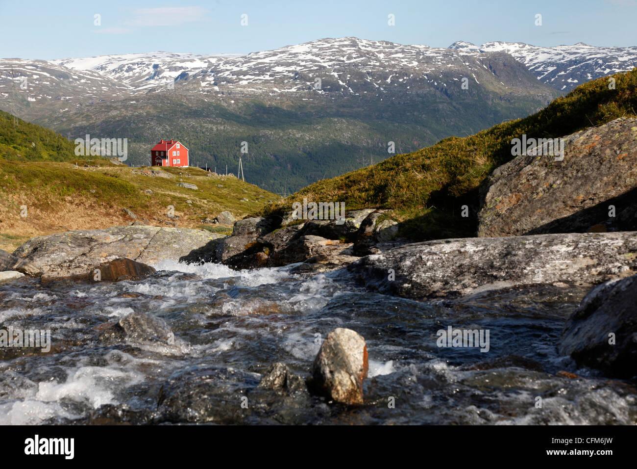 Paesaggio di Roldalsfjellet vicino Roldal, Hardangervidda, Hordaland, Norvegia, Scandinavia, Europa Foto Stock