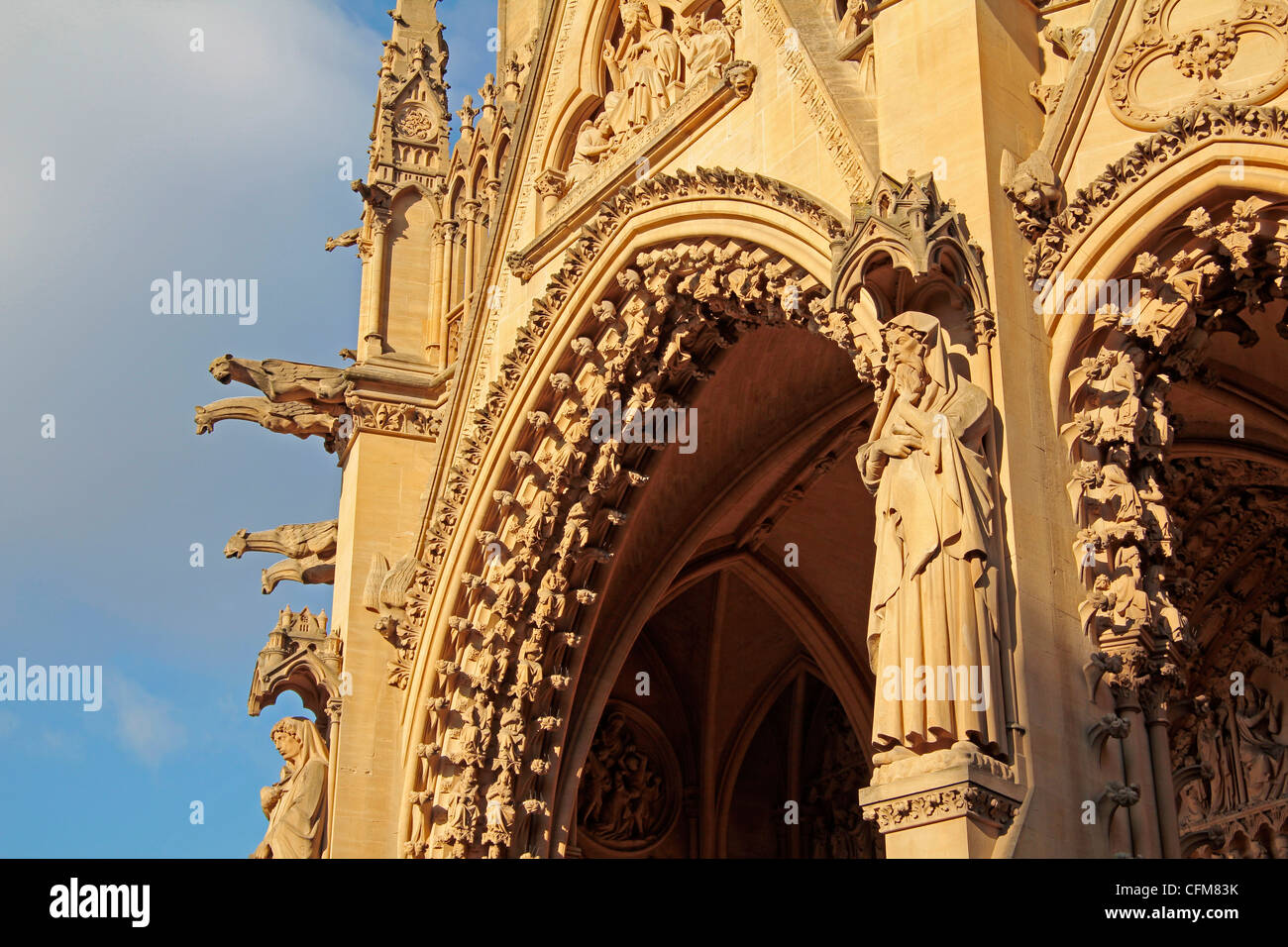 Dettaglio della cattedrale di Metz, Metz, Lorena, Francia, Europa Foto Stock