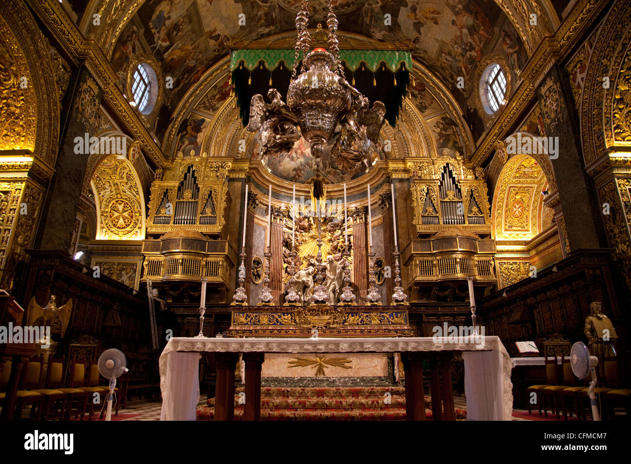 Altare Maggiore di San Giovanni CoCathedral, Valletta, Malta, Europa Foto Stock