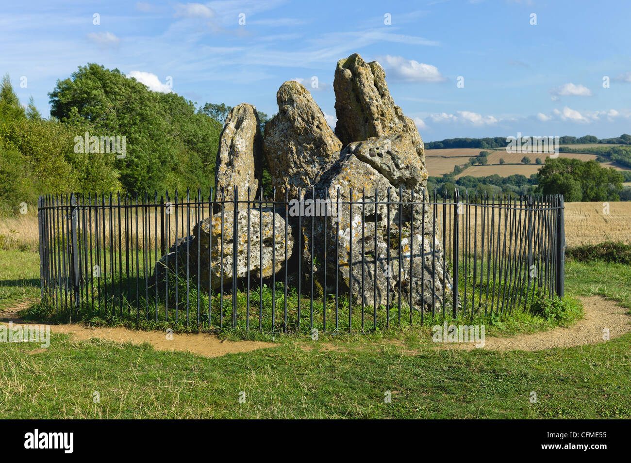 Il Rollright Stones, un antico sito sul confine del Oxfordshire e Warwickshire, Inghilterra, Regno Unito, Europa Foto Stock