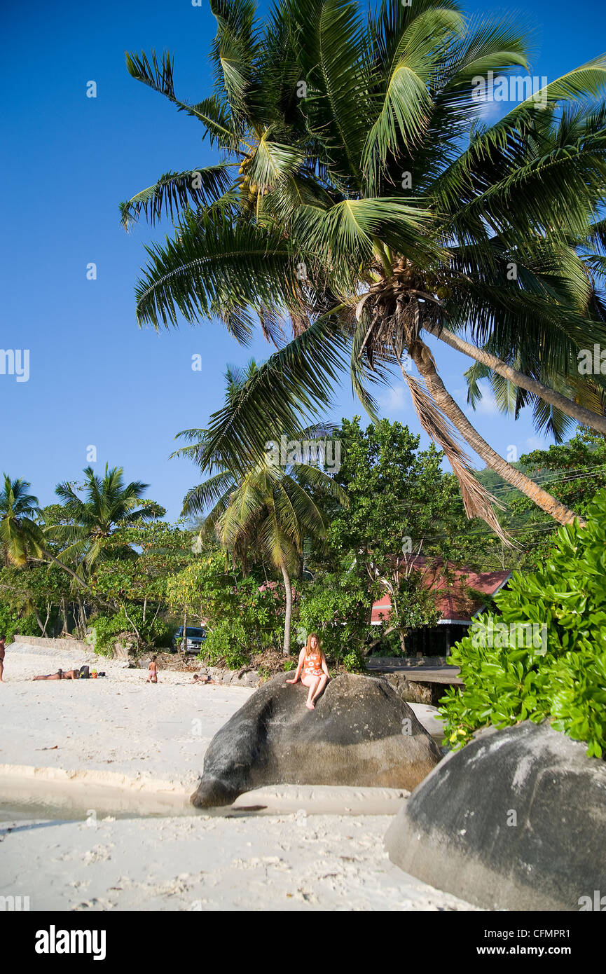 SEYCHELLES, Mahe Island è uno dei luoghi preferiti per i turisti grazie alla sua tranquillità e splendide spiagge. Foto Stock