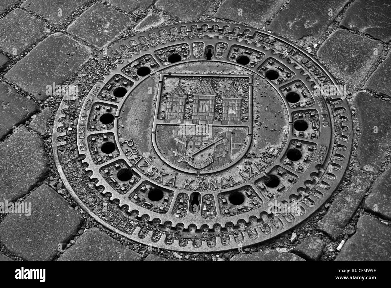 Coperchio di scarico a Praga, Repubblica Ceca Foto Stock