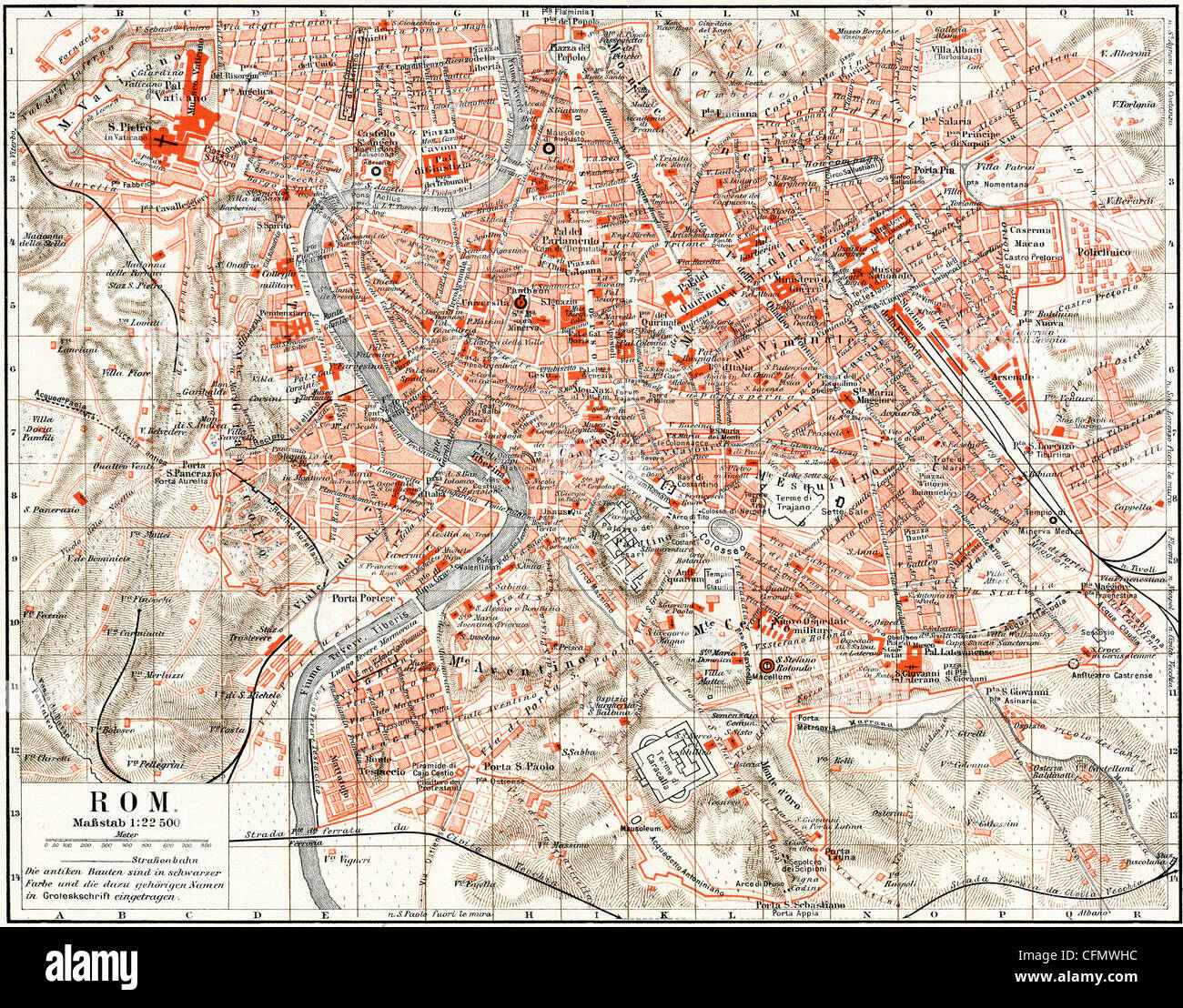 Mappa di Roma. Italia Foto Stock