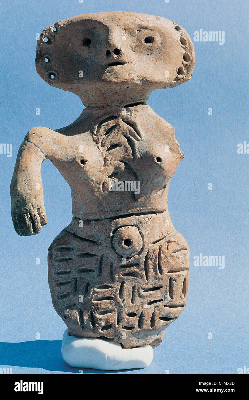 Donna figura scoperto in İkiztepe Bronz scavi di età Samsun Turchia Foto Stock