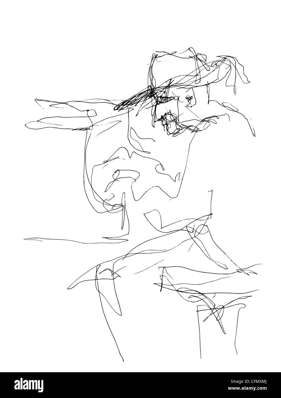 Una serie di 17 bozzetti/scarabocchietti informali disegnati a mano, da utilizzare come illustrazioni di vari soggetti. Divertente divertente divertente strano sciocco o grave mortale. Foto Stock