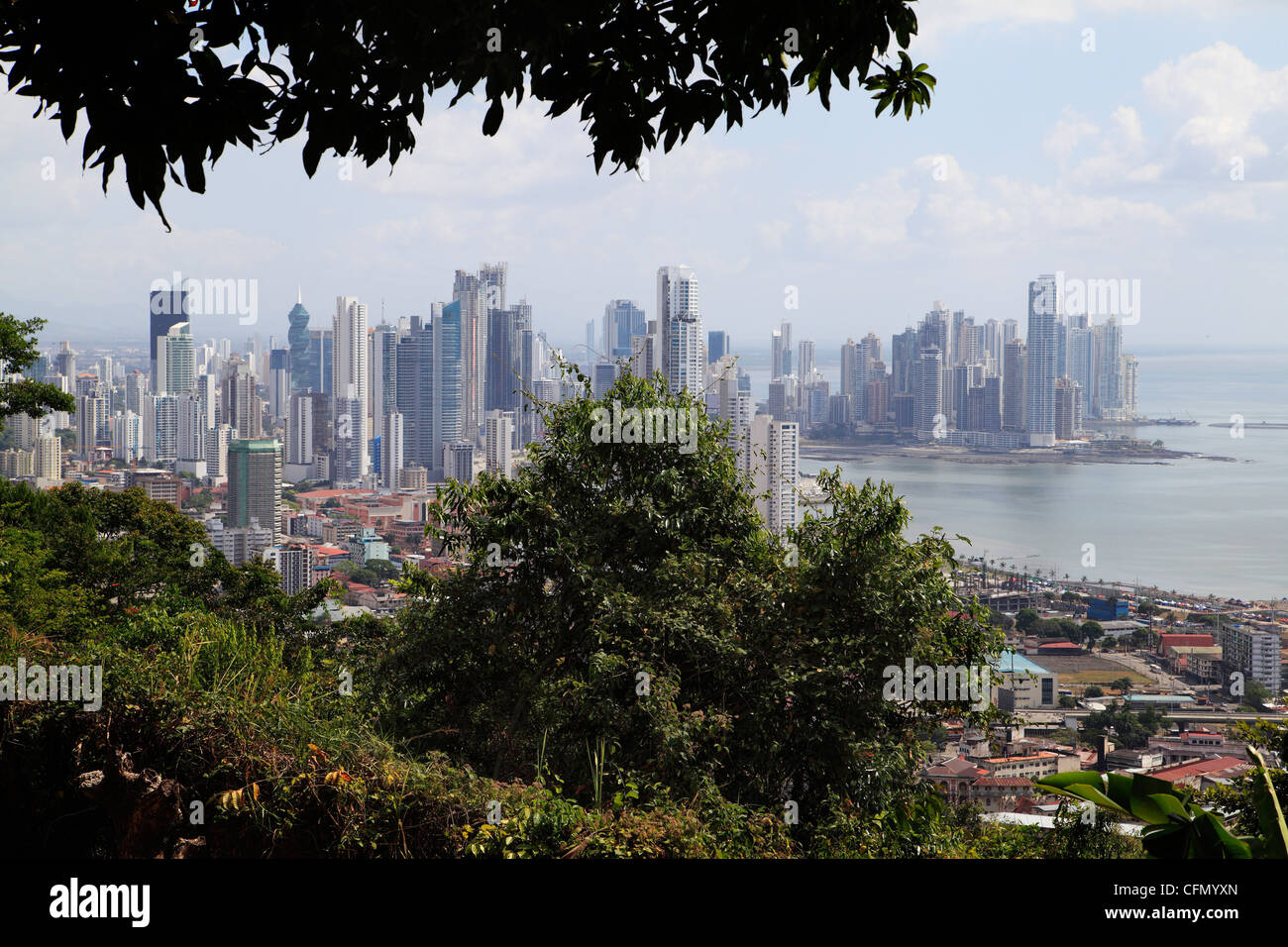 Panama City Skyline come visto da di Ancon Hill Foto Stock