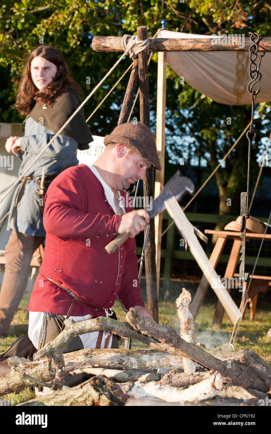 Medieval rievocazione camp Foto Stock