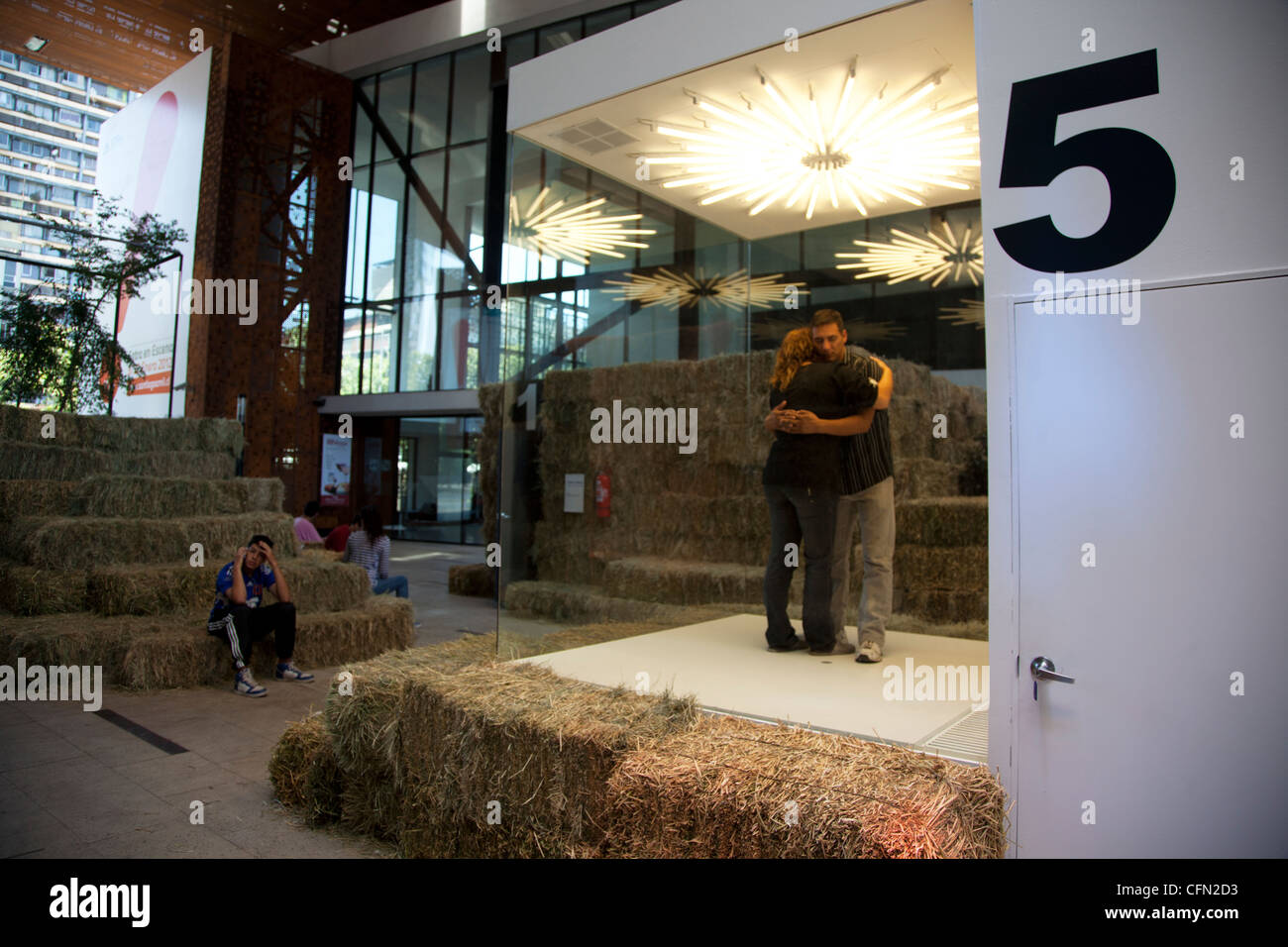 Il MAVI, o Museo di Arti Visive a Santiago del Cile del Barrio Lastarria Foto Stock