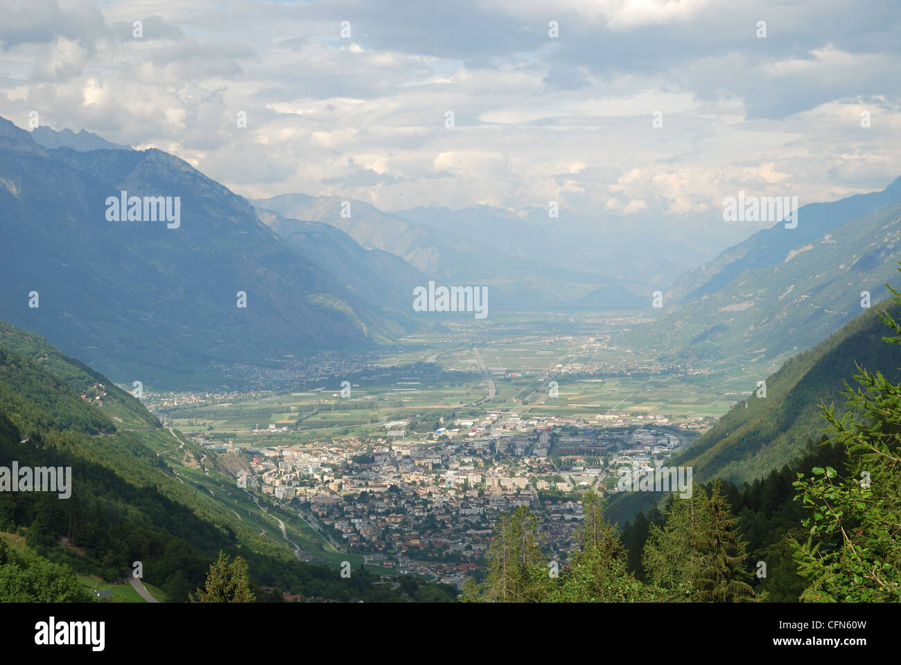 Valle Verde di Martigny nelle Alpi Svizzere. Foto Stock