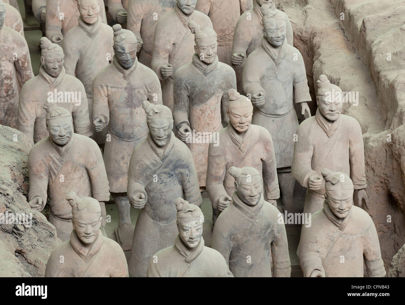 Guerrieri di Terracotta esercito, la buca numero 1, Xian, Provincia di Shaanxi, Cina e Asia Foto Stock