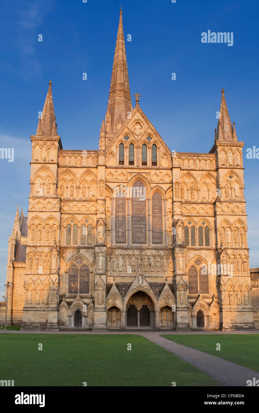 La Cattedrale di Salisbury, Salisbury, Wiltshire, Inghilterra, Regno Unito, Europa Foto Stock
