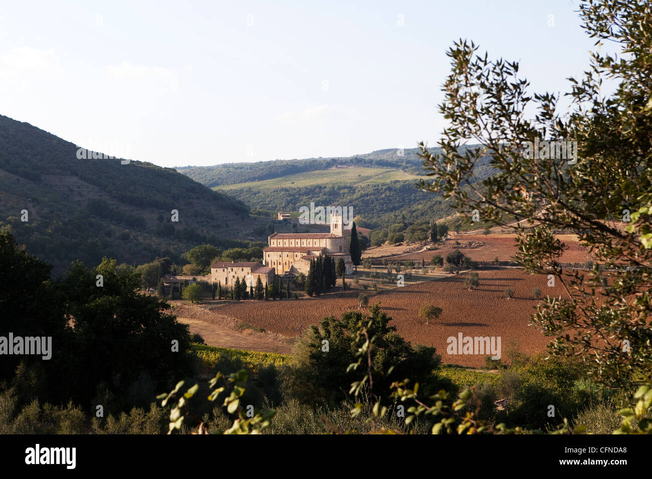 L'Abbazia di Sant'Antimo, vicino a Chianciano, Toscana, Italia, Europa Foto Stock