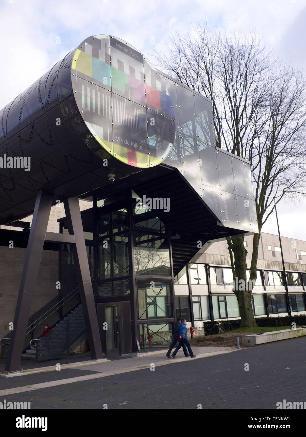 Media Park di Hilversum nei Paesi Bassi, un'area industriale con gli studi televisivi e le aziende multimediali Foto Stock