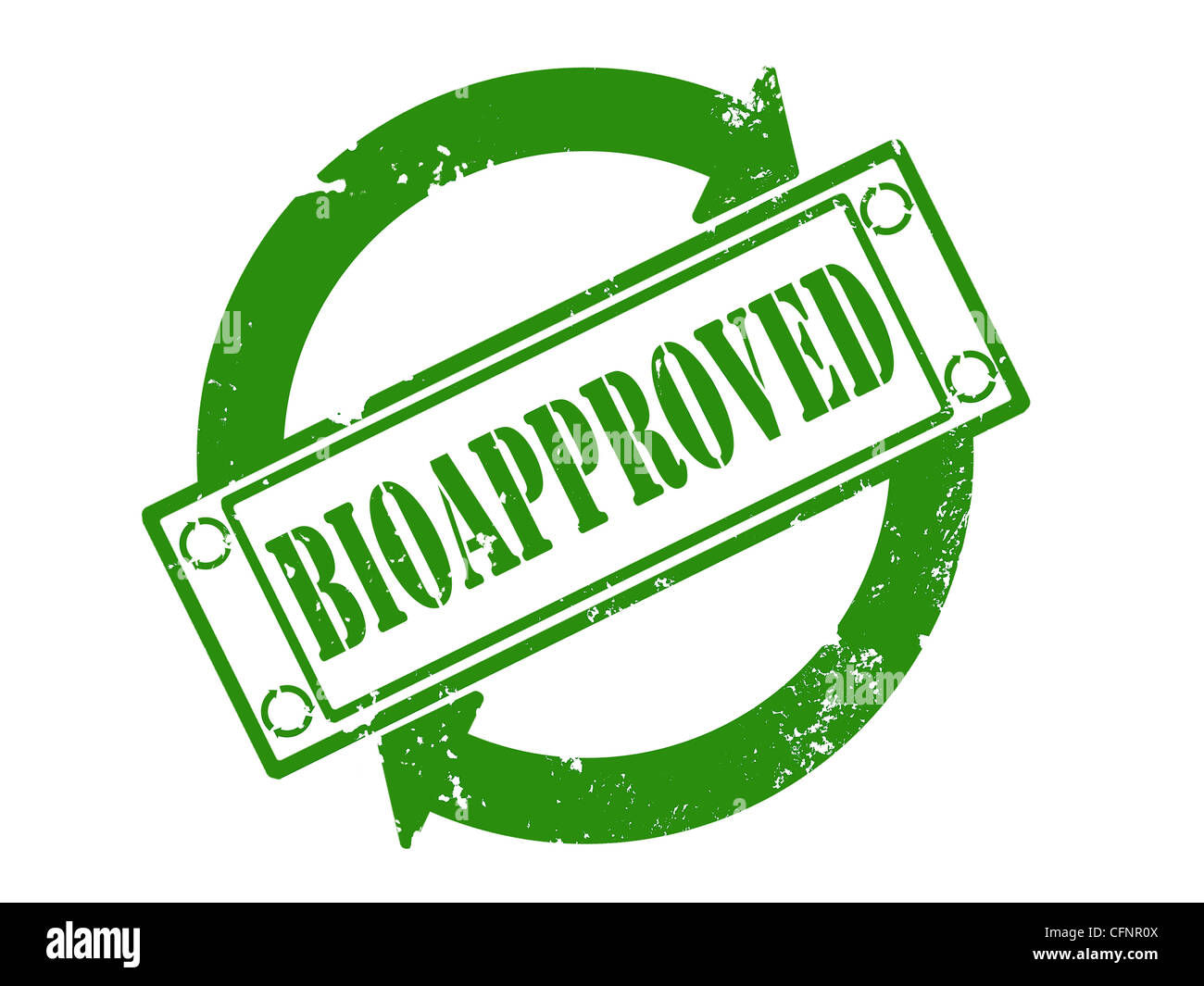 Verde timbro Bioapproved stampa con effetto grunge - Bio-NOZIONE Foto Stock
