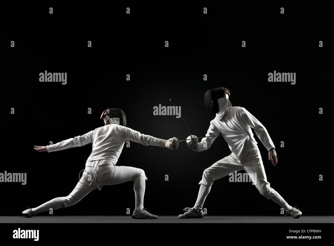 Schermidori scherma Foto Stock