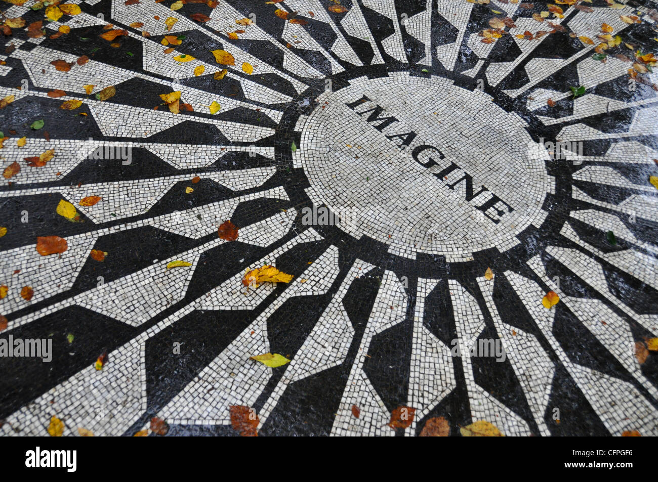 John Lennon Memorial, al Central Park di New York, Stati Uniti d'America Foto Stock