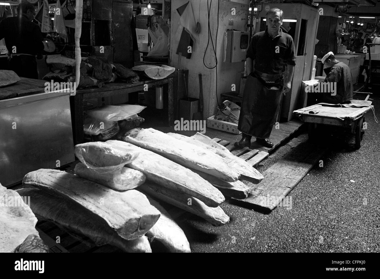 Tsukiji Central Fish Market, Tokyo, Giappone Foto Stock