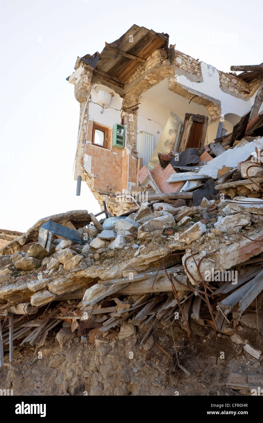 Villaggio di Onna, Italia. Epicentro del terremoto 2009 Foto Stock